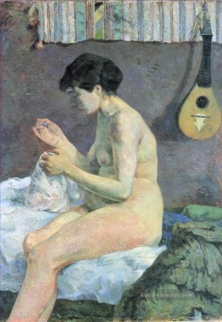 Nacktheit Werke - Studie eines nackten Suzanne Sewing Paul Gauguin Impressionismus